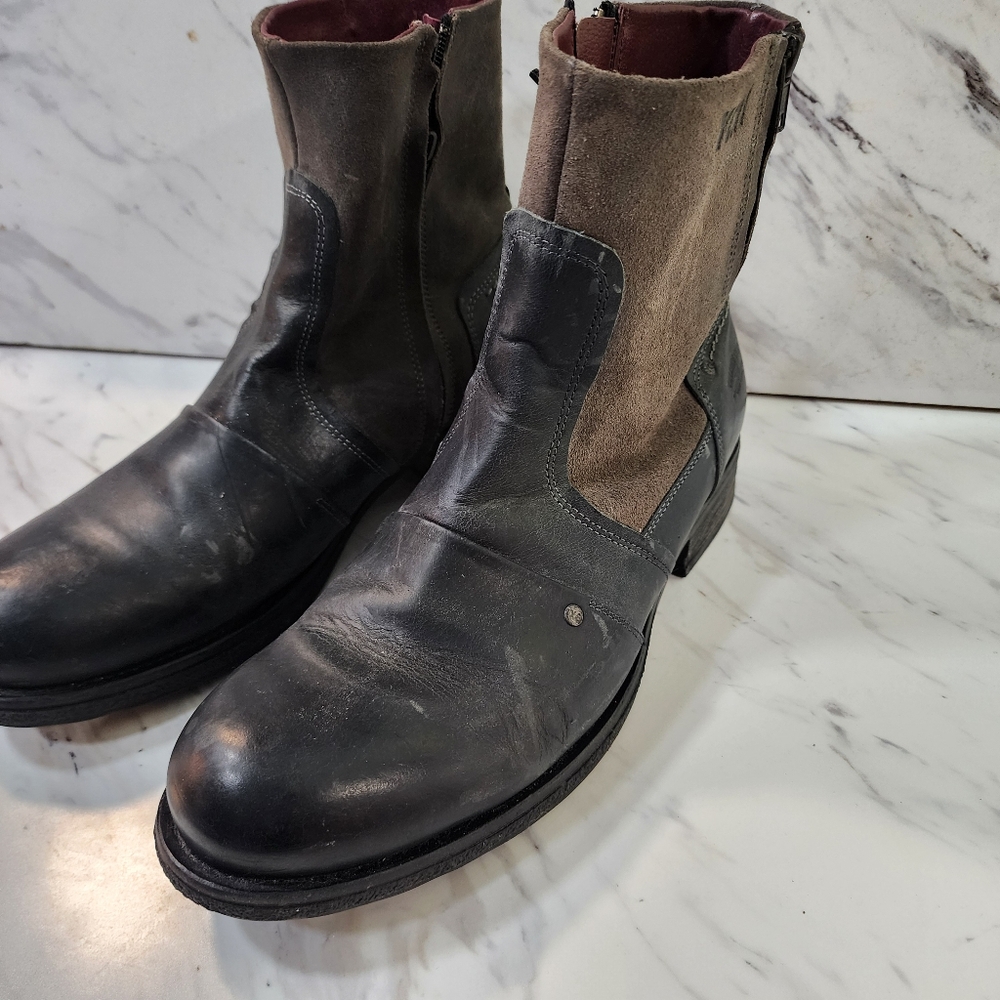 Yellow Cab A10‎ BootBLack/Gray Leather Zipper US/11